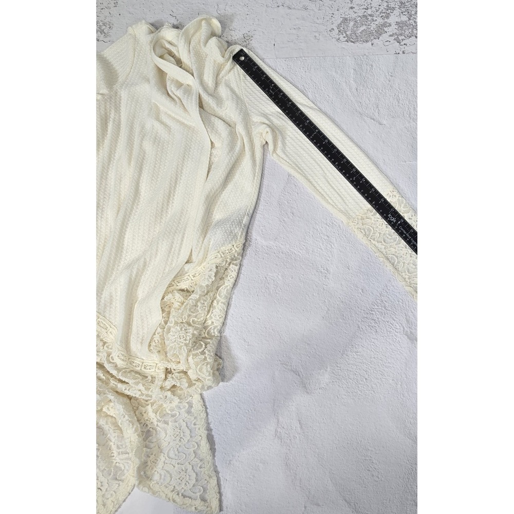 Knox Rose Womens S Sweater/Wrap Ivory Open Front Lace/Crochet Cottage Feminine - Picture 16 of 16